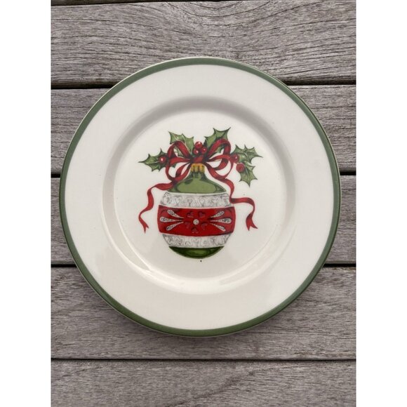 4 Christopher Radko Plates Holiday Celebration Christmas Dessert Appetizer 6” - Picture 4 of 8
